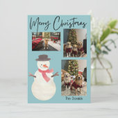 Merry Christmas Snowman Photo Card シーズンカード (スタンド正面)