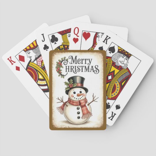 Merry Christmas Snowman Poker Playing Cards トランプ (裏面)