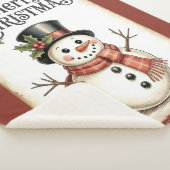 Merry Christmas Snowman Sherpa Blanket  シェルパブランケット (3/4)