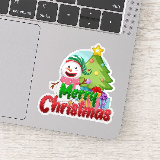 Merry christmas snowman sticker  シール (詳細)