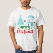 Merry Christmas Snowman Tシャツ (正面)