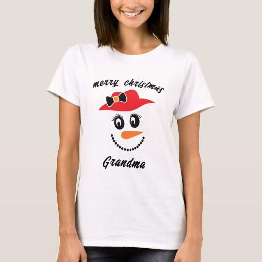 Merry Christmas Snowman T-Shirt Tシャツ (正面)