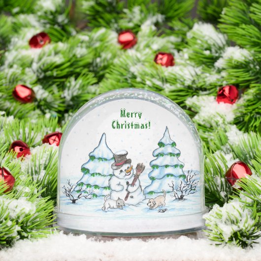 Merry Christmas! Snowman with Cat and Puppy (クリスマス)