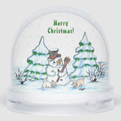 Merry Christmas! Snowman with Cat and Puppy (裏面)