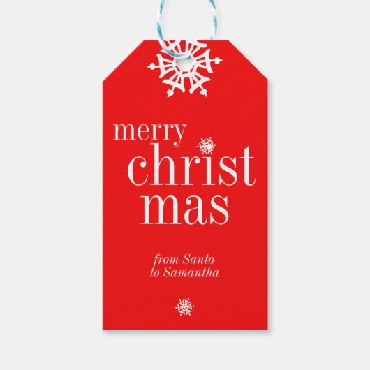 Merry Christmas Snowy ギフトタグ (正面)