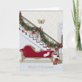 Merry Christmas Sofa Cat Greeting Card シーズンカード (正面)