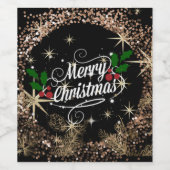 Merry Christmas, sparkle, glitter and shine,  ワインラベル (シングルラベル)