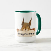 Merry Christmas Squirrel Christmas Tree Editable  マグカップ (正面右)