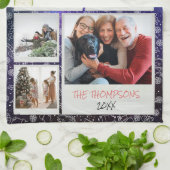 Merry Christmas Starry Night Doodle 5 Photo Family キッチンタオル (折り畳み)