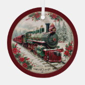 Merry Christmas Steam Train – Festive Journey  ガラスオーナメント (裏面)