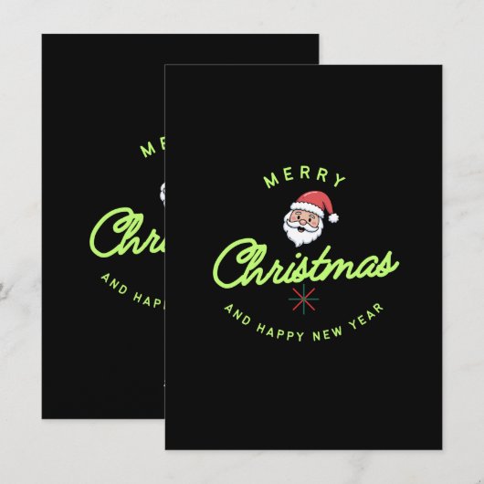 Merry Christmas' sticker and label シーズンカード (正面/裏面)