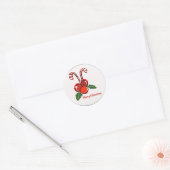 Merry Christmas Sticker – Candy Canes & Holly ラウンドシール (封筒)
