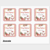 Merry Christmas Stickers Santa Sleigh Custom Label スクエアシール (シート)