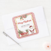 Merry Christmas Stickers Santa Sleigh Custom Label スクエアシール (封筒)