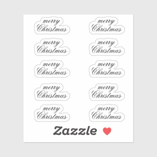 Merry Christmas Stickers Ten Count Sheet Set Pack シール (シート)