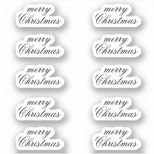 Merry Christmas Stickers Ten Count Sheet Set Pack シール (正面)