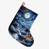 Merry Christmas Stocking, Vintage Village ラージクリスマスストッキング (正面 (吊り時))