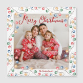 Merry Christmas String of Lights Photo Magnet Card (正面)