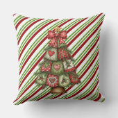 Merry Christmas Striped With Tree クッション (裏面)