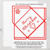 Merry Christmas Swirl Gift Card A2 Envelope paper (正面/裏面)