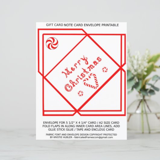 Merry Christmas Swirl Gift Card A2 Envelope paper (スタンド正面)