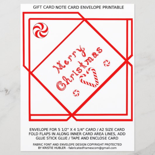 Merry Christmas Swirl Gift Card A2 Envelope paper (正面)