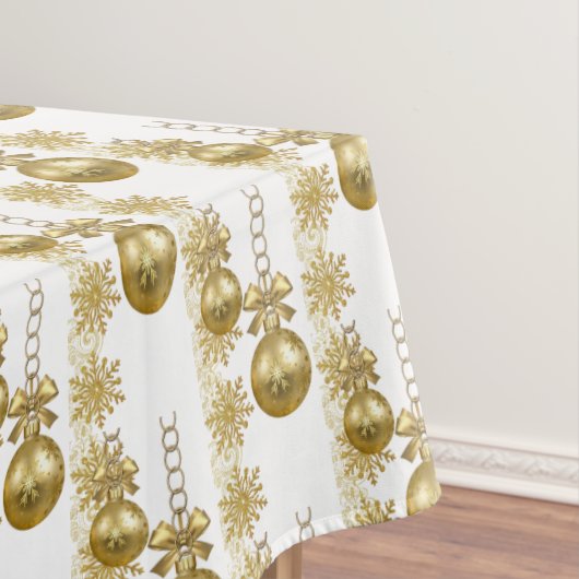Merry Christmas Tablecloth, Gold Balls テーブルクロス (インサイチュ)