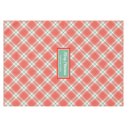 Merry Christmas Tablecloth Monogram Gift Idea テーブルクロス (正面(横))