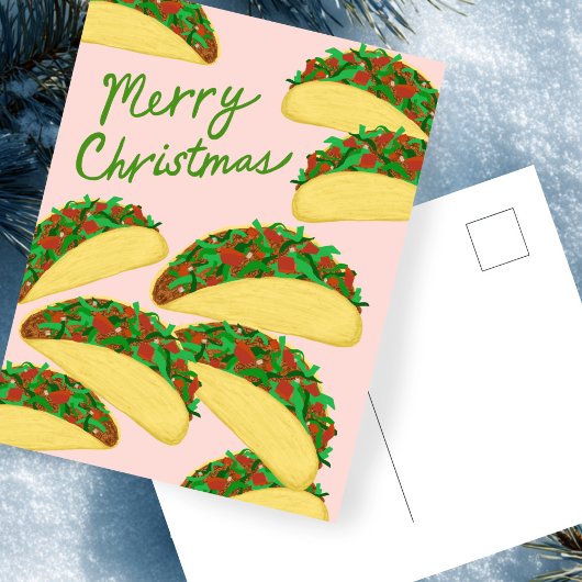 MERRY CHRISTMAS Taco Avalanche Delicious Holiday ポストカード