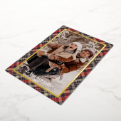 Merry Christmas Tartan Plaid Card - Foil Holiday 箔シーズンカード (回転した状態)