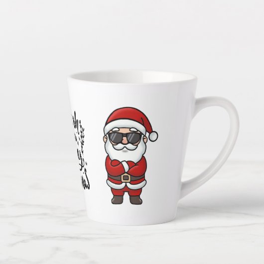 Merry Christmas Tasse - Cooler Weihnachtsmann カフェラテマグ (右)