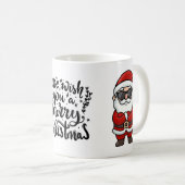 Merry Christmas Tasse - Cooler Weihnachtsmann コーヒーマグカップ (正面右)