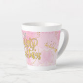 Merry Christmas Tasse - Gold & Rosa Design カフェラテマグ (右アングル)