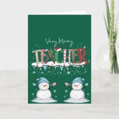 Merry Christmas Teacher カード (正面)