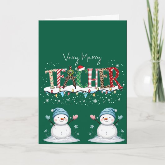 Merry Christmas Teacher カード (正面)