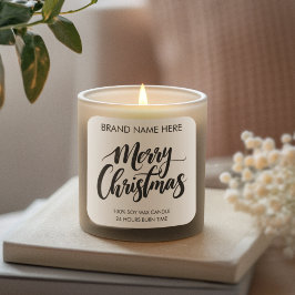 Merry Christmas Text | Modern Candle Labels スクエアシール