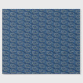 Merry Christmas Text on Blue Wrapping Paper ラッピングペーパー (フラット)
