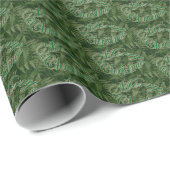 Merry Christmas Text on Green Wrapping Paper ラッピングペーパー (ロールコーナー)