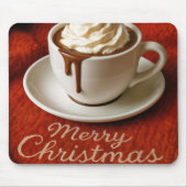 Merry Christmas Text With Hot Chocolate Drink マウスパッド (正面)