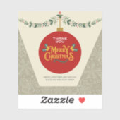 Merry Christmas & Thank You Holiday Sticker シール (シート)
