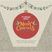 Merry Christmas & Thank You Holiday Sticker シール (正面)