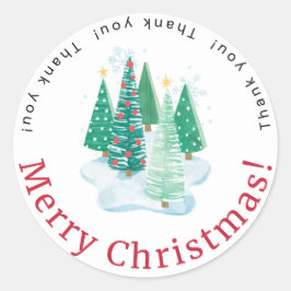 Merry Christmas Thank You Sticker ラウンドシール
