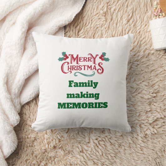 Merry Christmas Throw Pillow クッション (ブランケット)