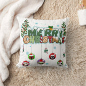 Merry Christmas Throw Pillow クッション (ブランケット)