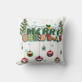 Merry Christmas Throw Pillow クッション (正面)