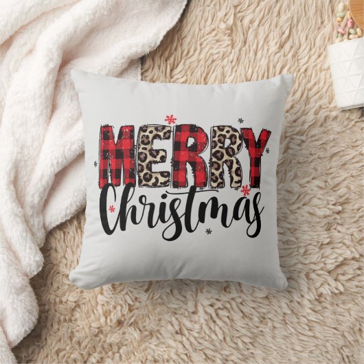 Merry Christmas Throw Pillow クッション (ブランケット)