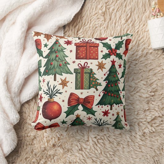 Merry Christmas Throw Pillow 4 クッション (ブランケット)