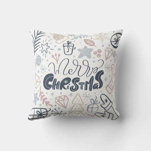 Merry Christmas Throw Pillow – Cozy Holiday Decor クッション (裏面)
