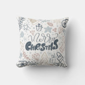 Merry Christmas Throw Pillow – Cozy Holiday Decor クッション (正面)