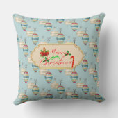 Merry Christmas Throw Pillow – Elegant Holiday Orn クッション (裏面)